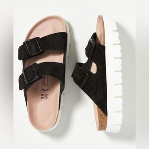 Papillio by Birkenstock Arizona Chunky Suede Sandals Black Women’s size 38 or 7
